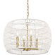 Ellie 4 Light 19 inch Modern Brushed Gold Chandelier Ceiling Light